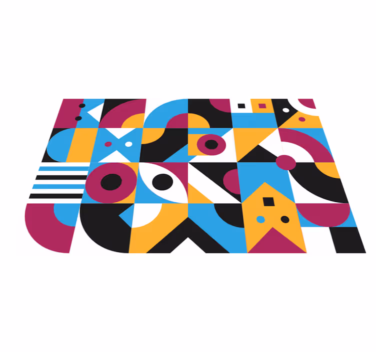 Vinyl tapijt geometrisch levendige abstracte elementen - TenStickers
