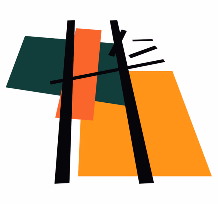 Vinyl tapijt geometrisch abstracte kleuren secties - TenStickers