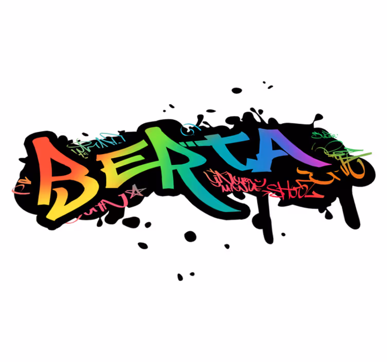 Vinyl tapijt kind met personaliseerbare graffiti naam - TenStickers