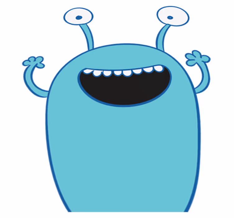Vinyl tapijt kind monsterkast sticker blauw - TenStickers