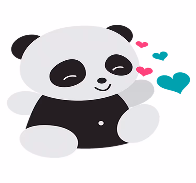 Vinyl tapijt kind schattige panda beer - TenStickers