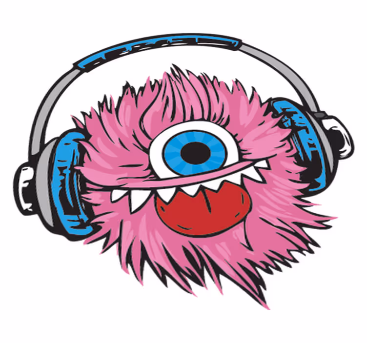 Vinyl tapijt kind roze harige monster - TenStickers