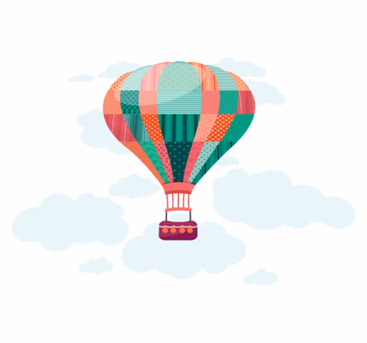 Vinyl tapijt kind patchwork luchtballon - TenStickers