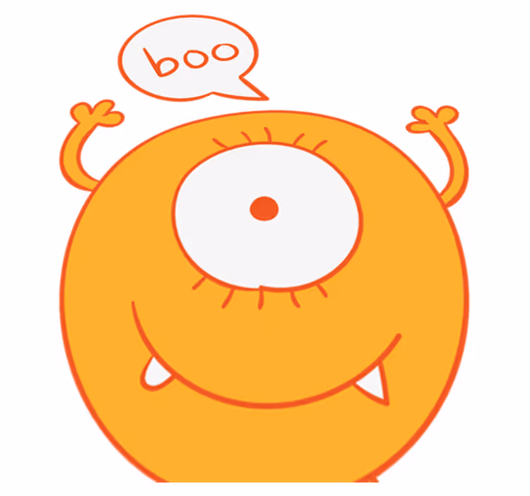 Vinyl tapijt kind monster gele kast sticker - TenStickers