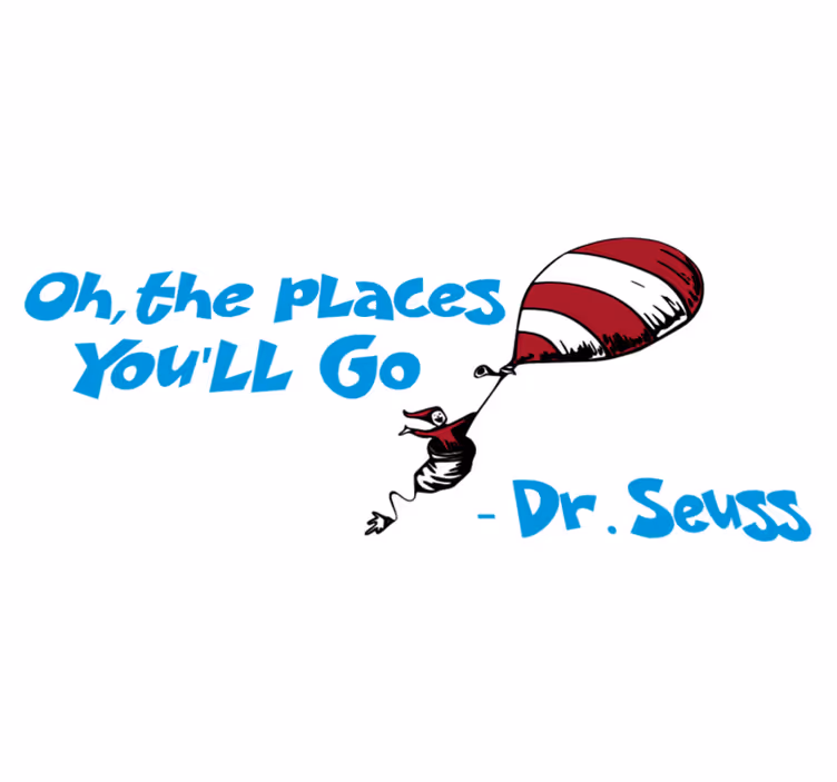 Vinyl tapijt kind oh de plaatsen waar je heen gaat drseuss - TenStickers