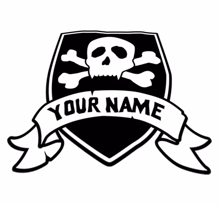 Vinyl tapijt kind piratenkop met naam - TenStickers