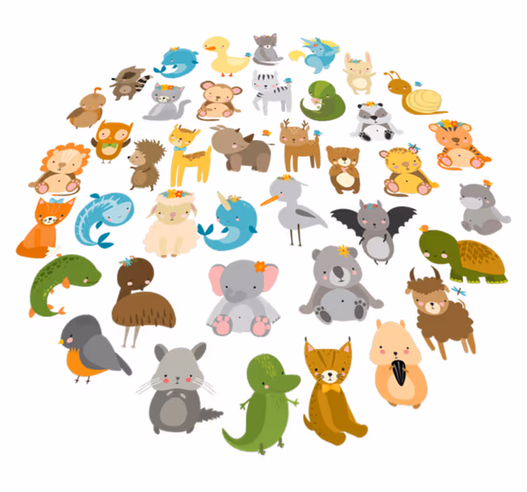 Vinyl tapijt kind mijn dieren van de zoo - TenStickers