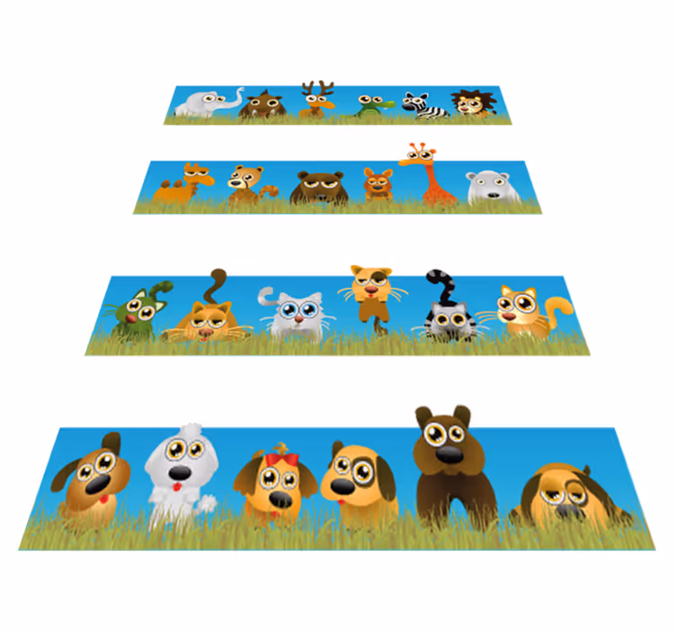 Vinyl tapijt kind met dierenstrepen - TenStickers
