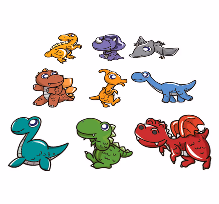 Vinyl tapijt kind dinosaurusstickers voor baby's - TenStickers