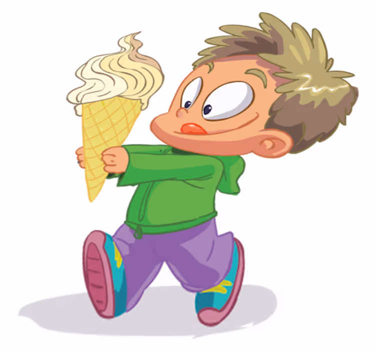 Vinyl tapijt kind jongen met hoorn - TenStickers
