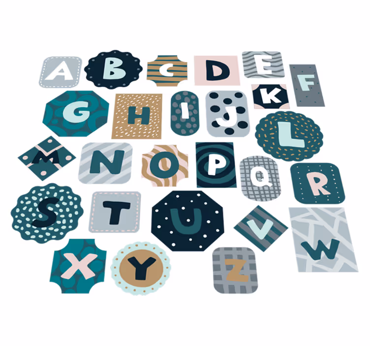 Vinyl tapijt kind met alfabet scandinavische stickers - TenStickers