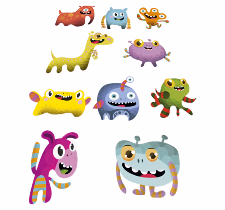Vinyl tapijt kind buitenaardse monsters collectie - TenStickers