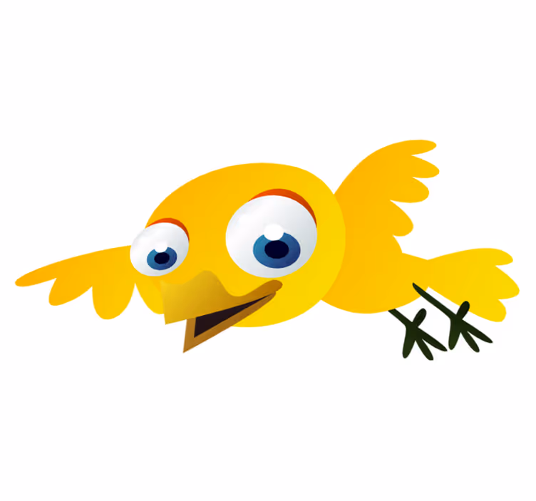 Vinyl tapijt kind gele vliegende vogel - TenStickers