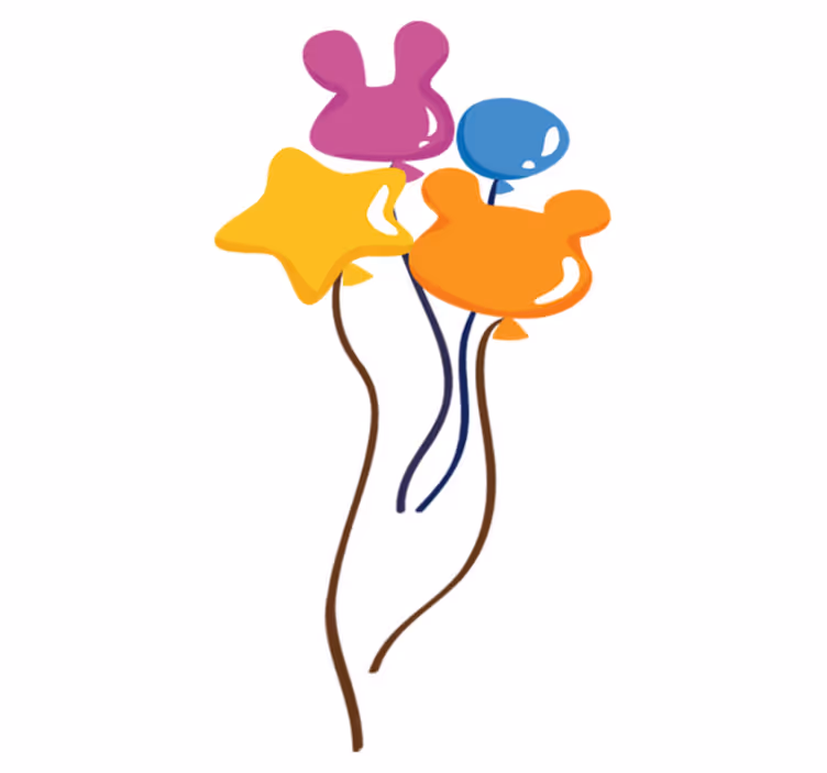 Vinyl tapijt kind met dierenballonnenvormen - TenStickers