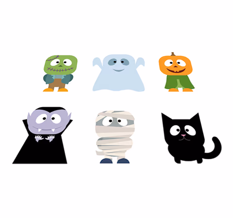 Vinyl tapijt kind monsters halloween stickers - TenStickers