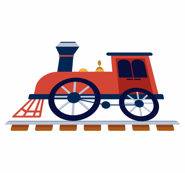 Vinyl tapijt kind oude rode trein - TenStickers