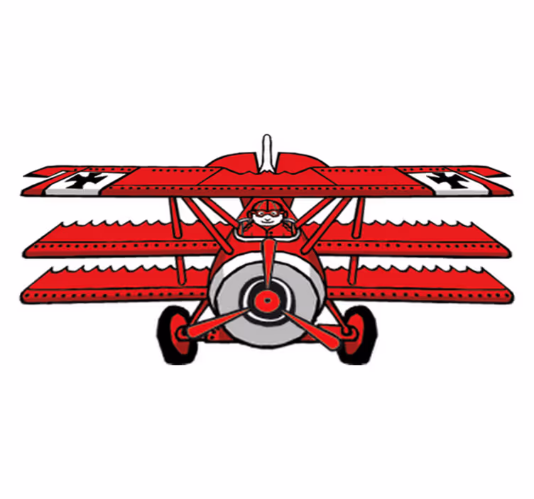 Vinyl tapijt kind red baron strip - TenStickers