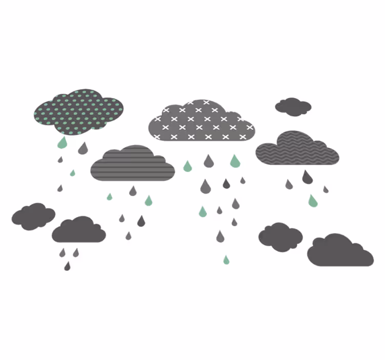 Vinyl tapijt kind grijze regenwolken - TenStickers