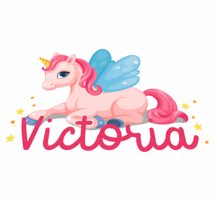 Vinyl tapijt kind grappige roze blije eenhoorn - TenStickers