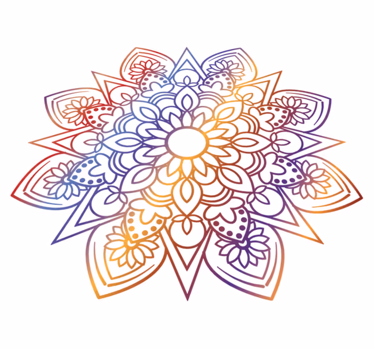 Vinyl tapijt slaapkamer vivid vurig mandala - TenStickers