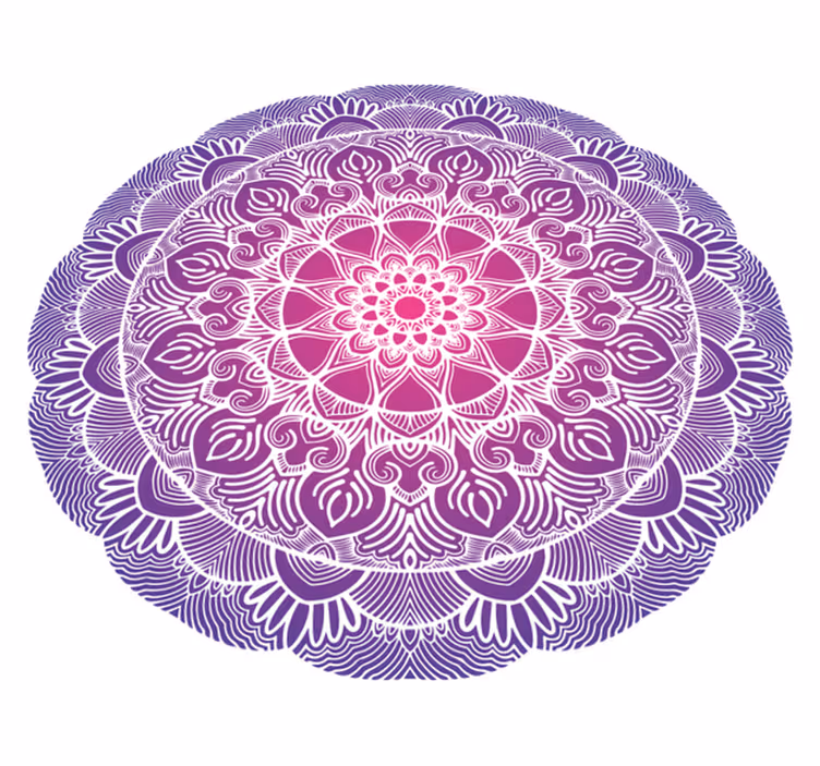 Vinyl tapijt slaapkamer paarse levensbloem mandala - TenStickers