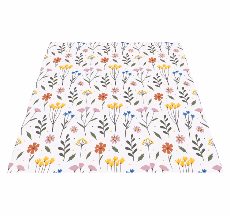 Vinyl tapijt slaapkamer tuin bloemen multicolor patroon - TenStickers