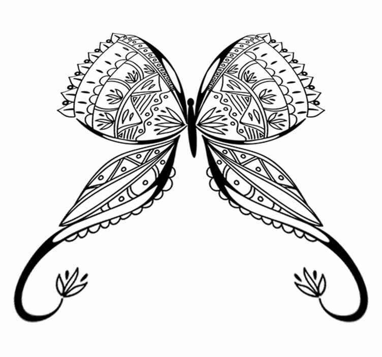 Vinyl tapijt slaapkamer graceful butterfly - TenStickers