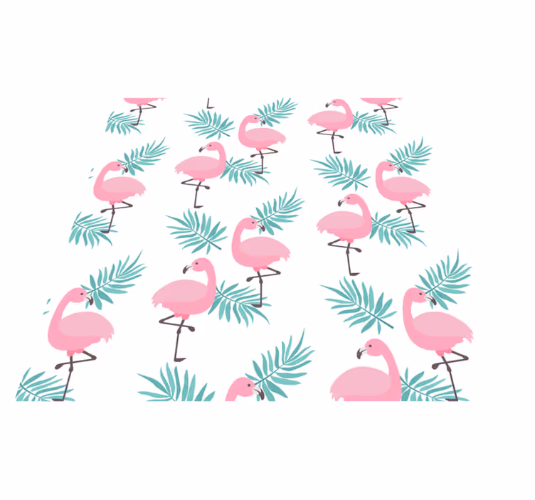 Vinyl tapijt slaapkamer flamenco tropisch patroon - TenStickers