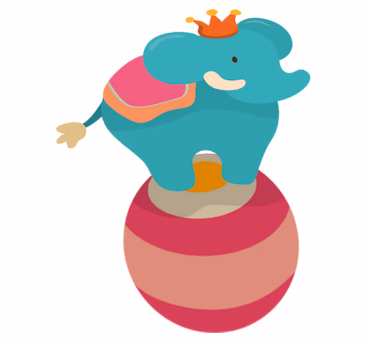Vinyl tapijt kind balancerende olifant - TenStickers