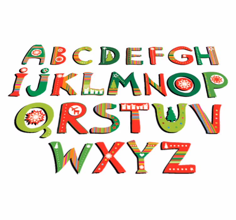 Vinyl tapijt kind groen en rood alfabet - TenStickers