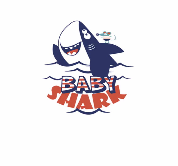 Vinyl tapijt kind baby haai - TenStickers