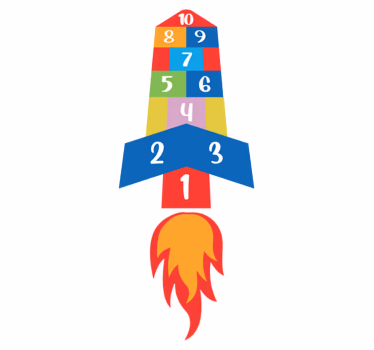Vinyl tapijt spel springtouw raket - TenStickers