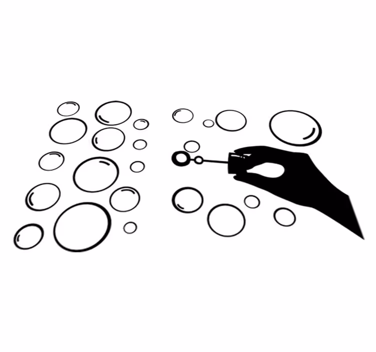 Vinyl tapijt spel handsilhouet met bubbels - TenStickers
