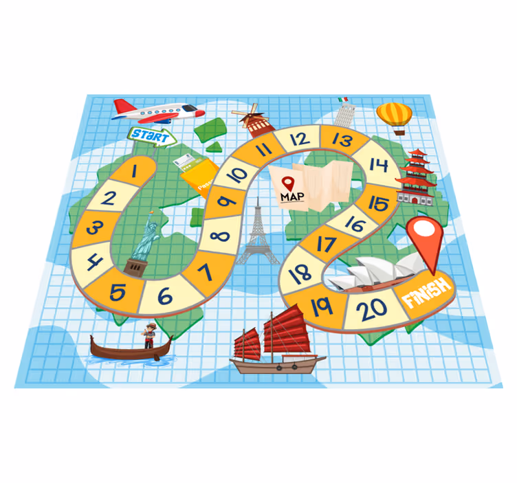 Vinyl tapijt spel bordspel kaart - TenStickers