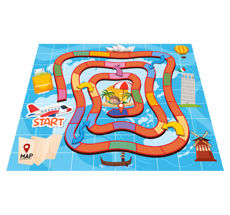 Vinyl tapijt spel bordspel reizen - TenStickers