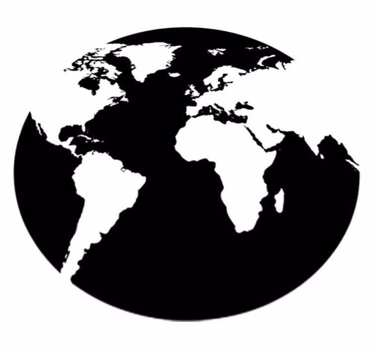 Vinyl tapijt wereldkaart wanddecoratie cirkel - TenStickers
