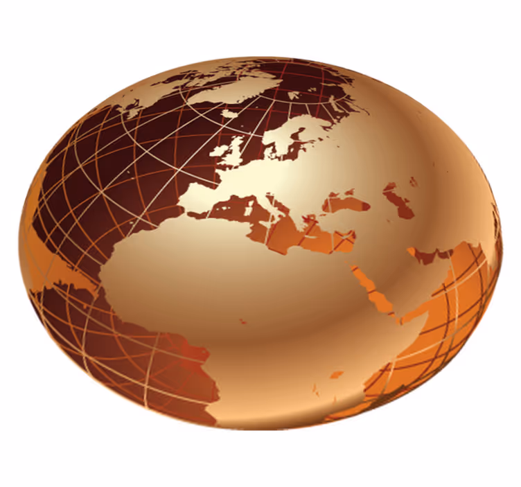 Vinyl tapijt wereldkaart gouden wereld europa - TenStickers