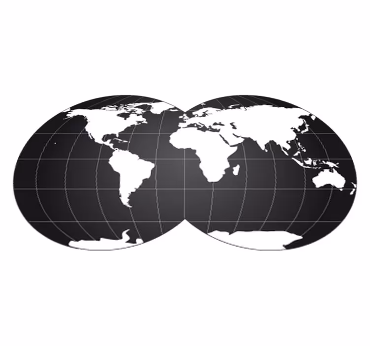 Vinyl tapijt wereldkaart decoratief dubbel globe - TenStickers