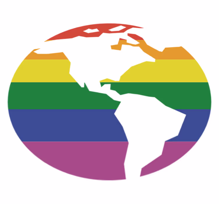 Vinyl tapijt wereldkaart gay wereldkaart adhesief - TenStickers