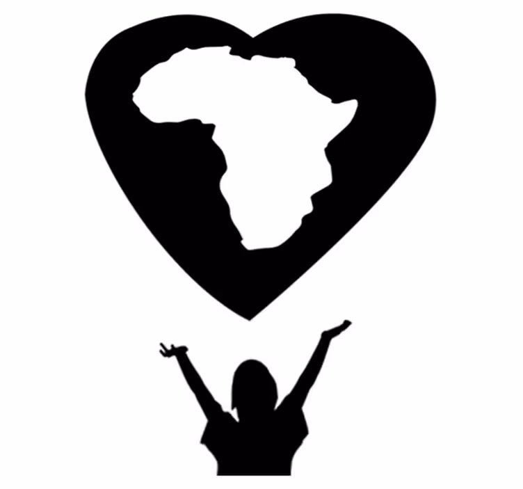Vinyl tapijt wereldkaart afrika hart - TenStickers