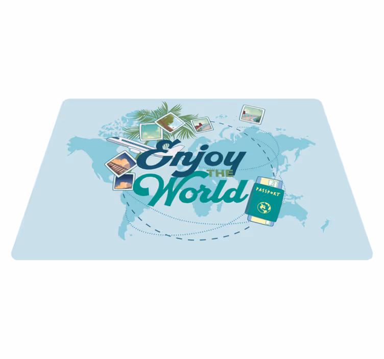 Vinyl tapijt wereldkaart ontdek de wereldkaart - TenStickers