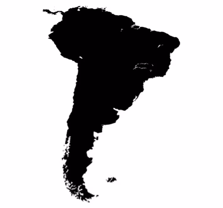 Vinyl tapijt wereldkaart silhouet zuid-amerika - TenStickers