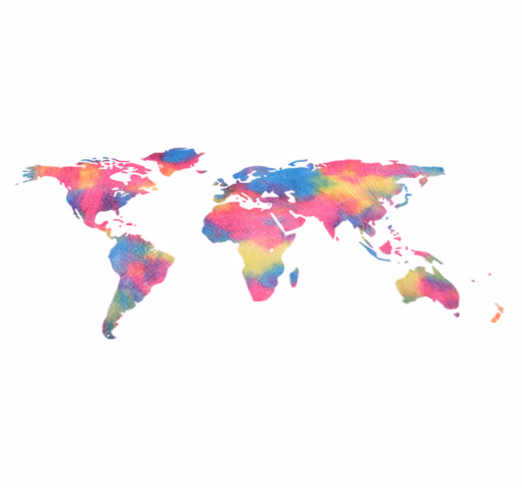 Vinyl tapijt wereldkaart tie dye ontwerp - TenStickers