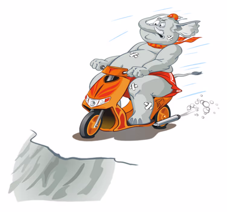 Vinyl tapijt kind olifant op motor - TenStickers
