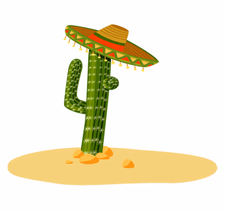 Vinyl tapijt kind mexicaanse hoed slaapkamer - TenStickers