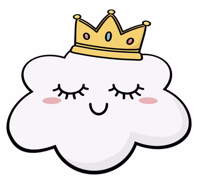 Vinyl tapijt kind gekroonde wolken - TenStickers