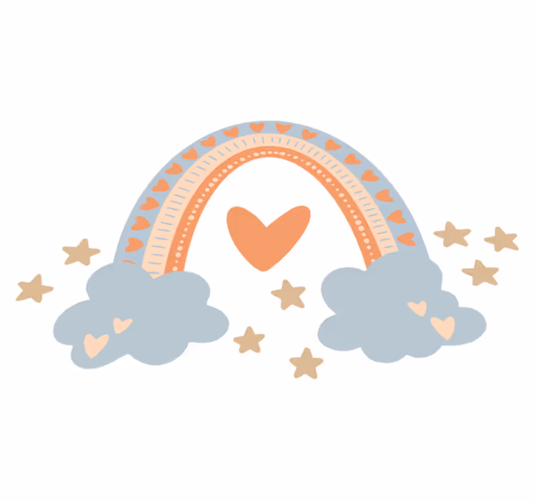 Vinyl tapijt kind pastelkleuren regenboog - TenStickers