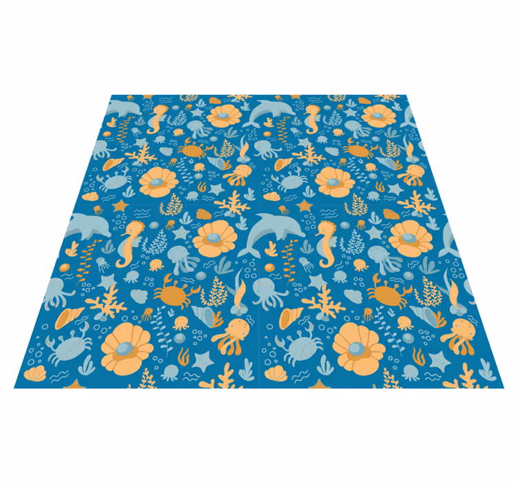 Vinyl tapijt kind zee cartoon - TenStickers