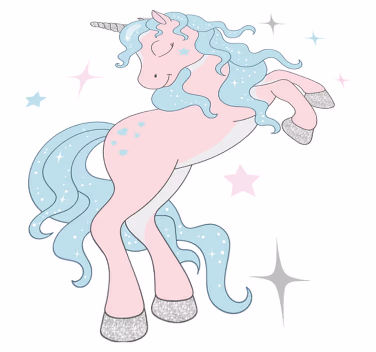 Vinyl tapijt kind met glinsterende eenhoorns patroon - TenStickers