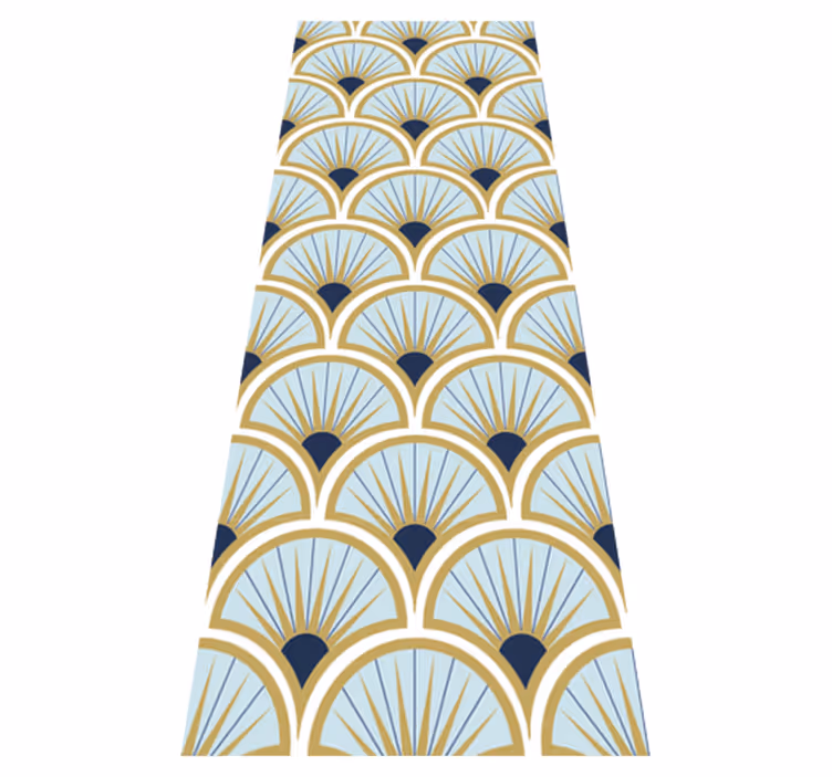Vinyl tapijt badkamer art deco blauwe tinten - TenStickers